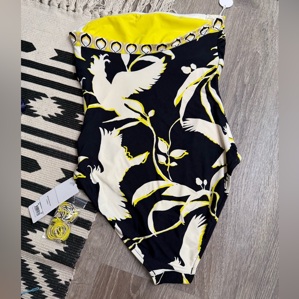 NWT Seafolly Birds of Paradise DD Bandeau One Piece US SIZE 6 - Picture 4 of 10